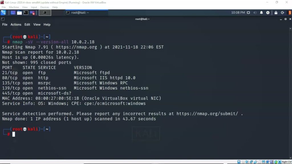 Service Version Scanning